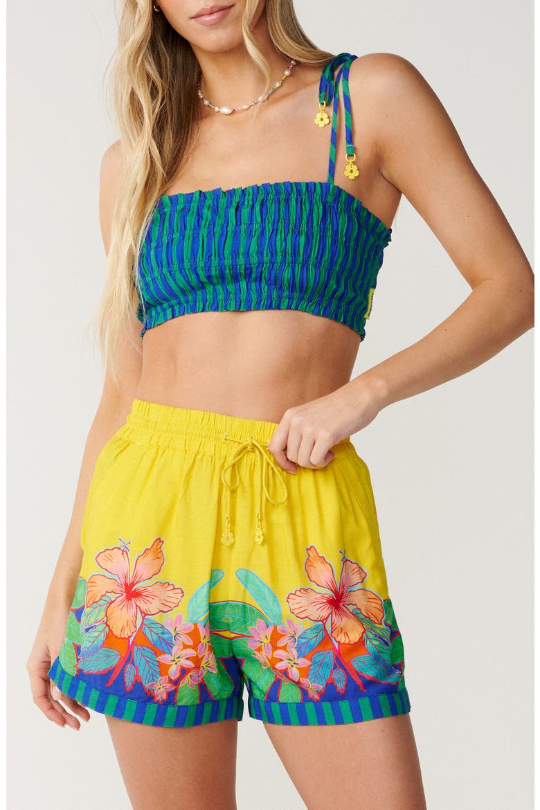 Bliss Frill Stripe Tie Strap Crop Tank, Main, color, BLUE