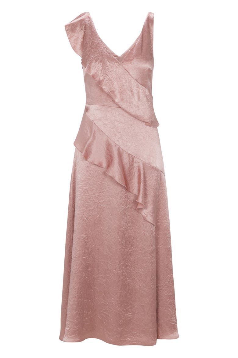 Hollis Satin Dress, Alternate, color, Rouge