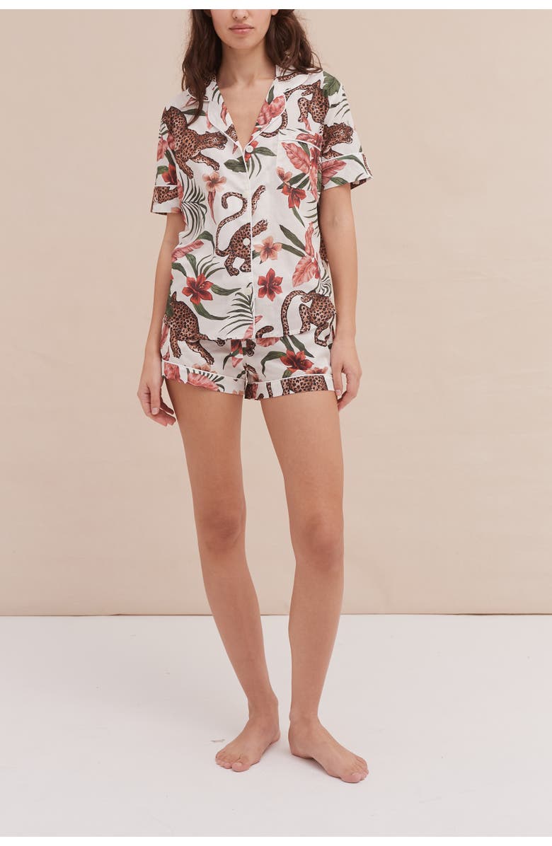 Desmond & Dempsey Short Sleeve Pajama Set, Main, color, Soleia Cream