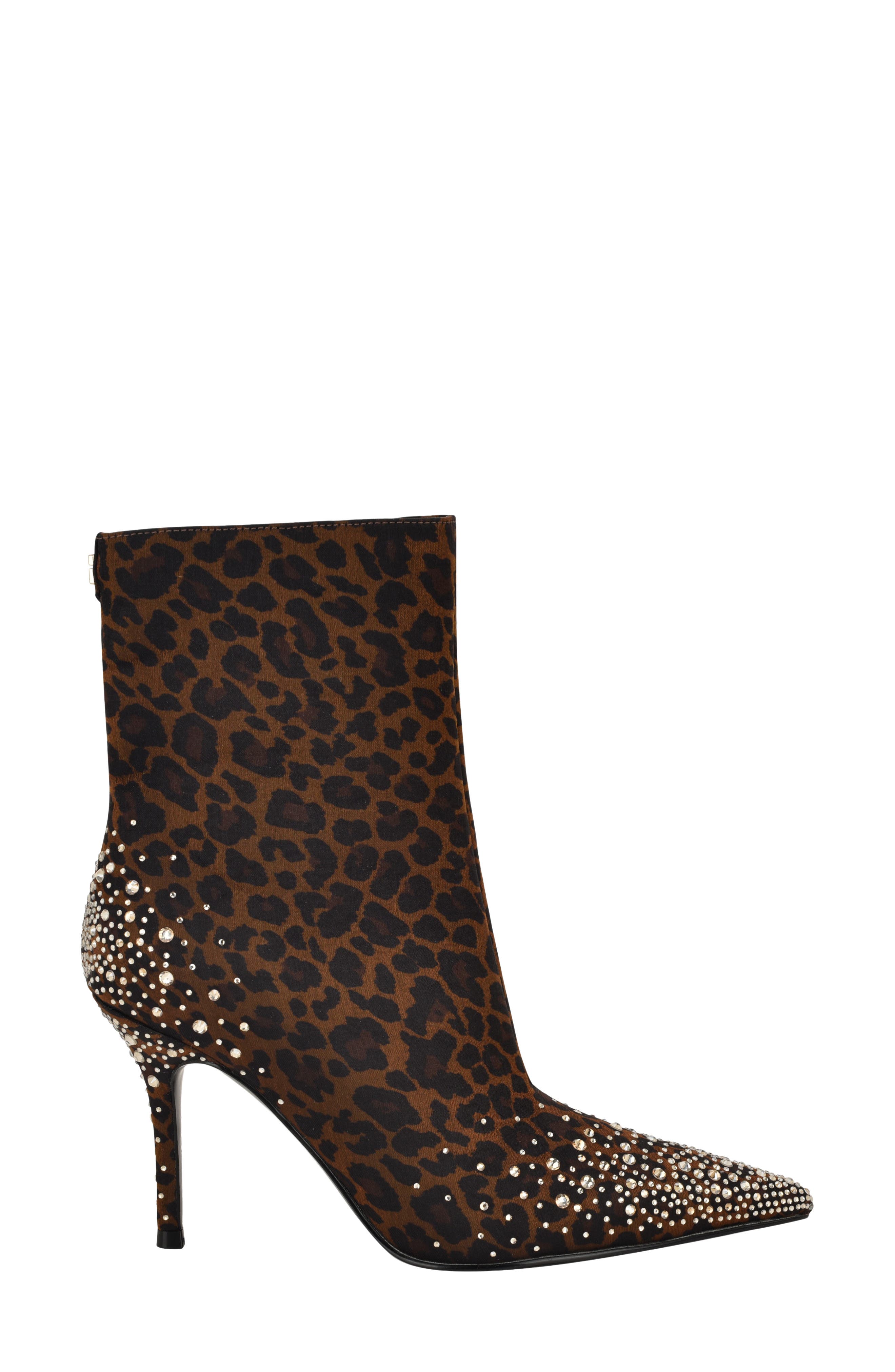 GUESS Gomoray Rhinestone Bootie, Alternate, color, Dark Brown