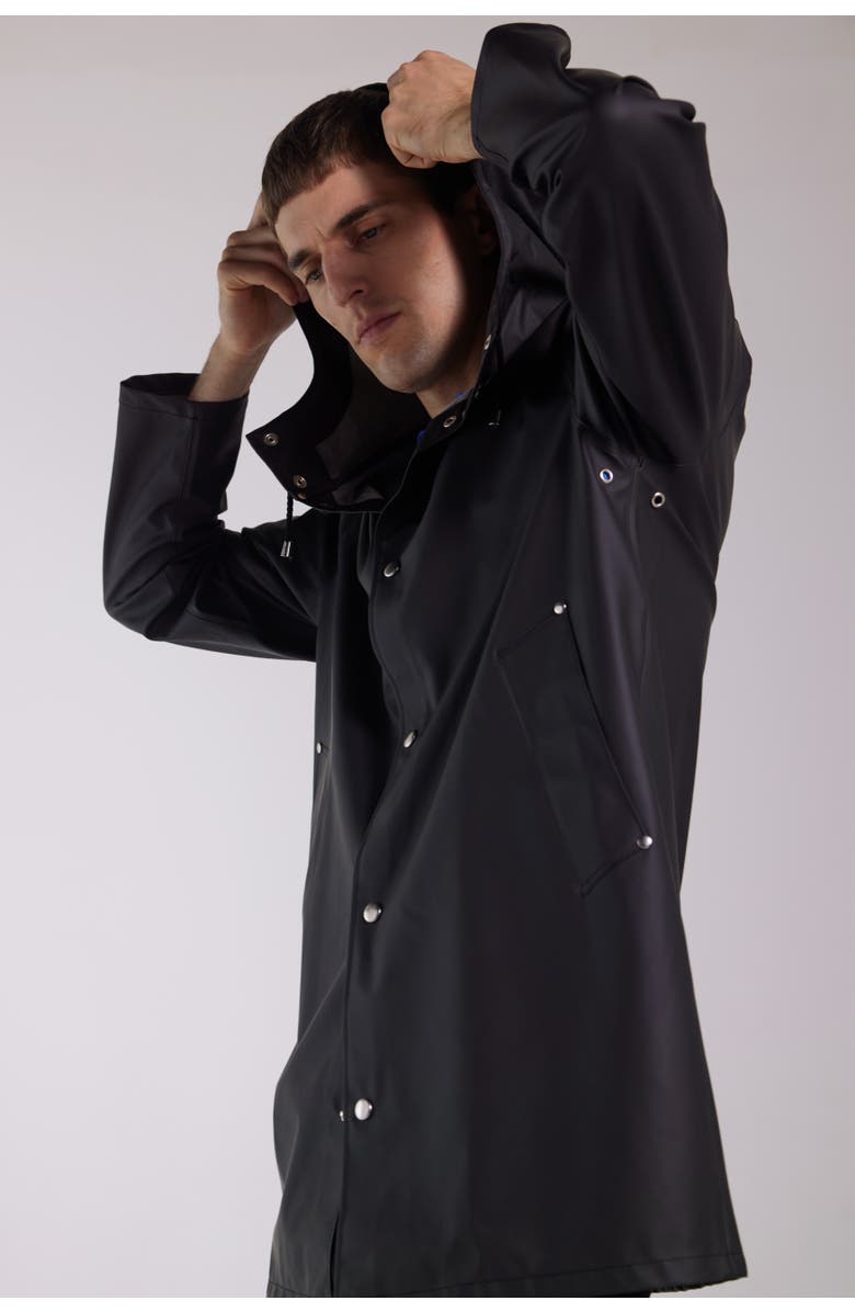 Stutterheim Stockholm Lightweight Raincoat, Alternate, color, Black