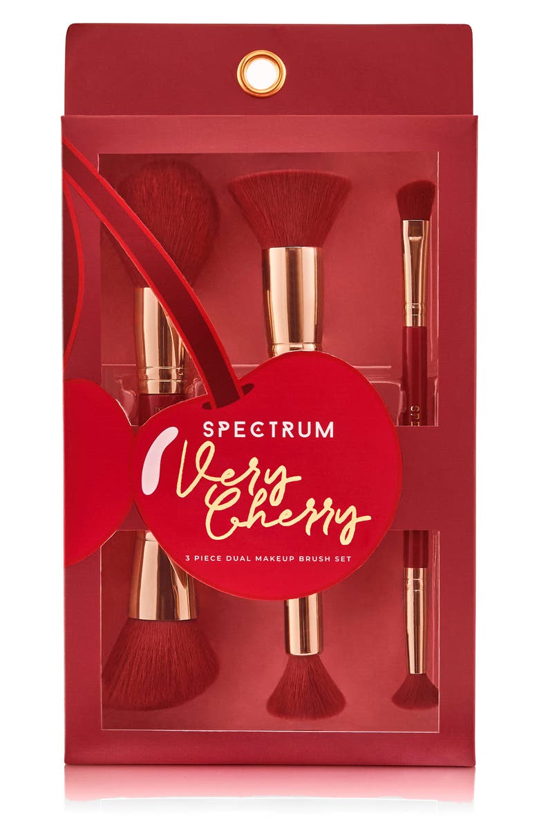 SPECTRUM Verry Cherry 3-Piece Makeup Brush Gift Set, Alternate, color, Red