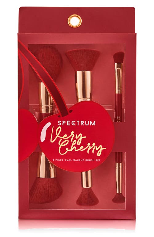 Spectrum Verry Cherry 3-piece Makeup Brush Gift Set In Red