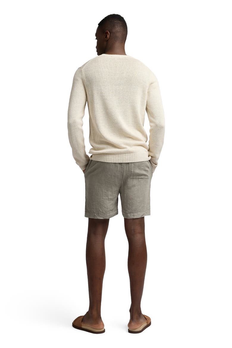 Silk Linen Long Sleeve Crewneck Sweater, Alternate, color, Taupe