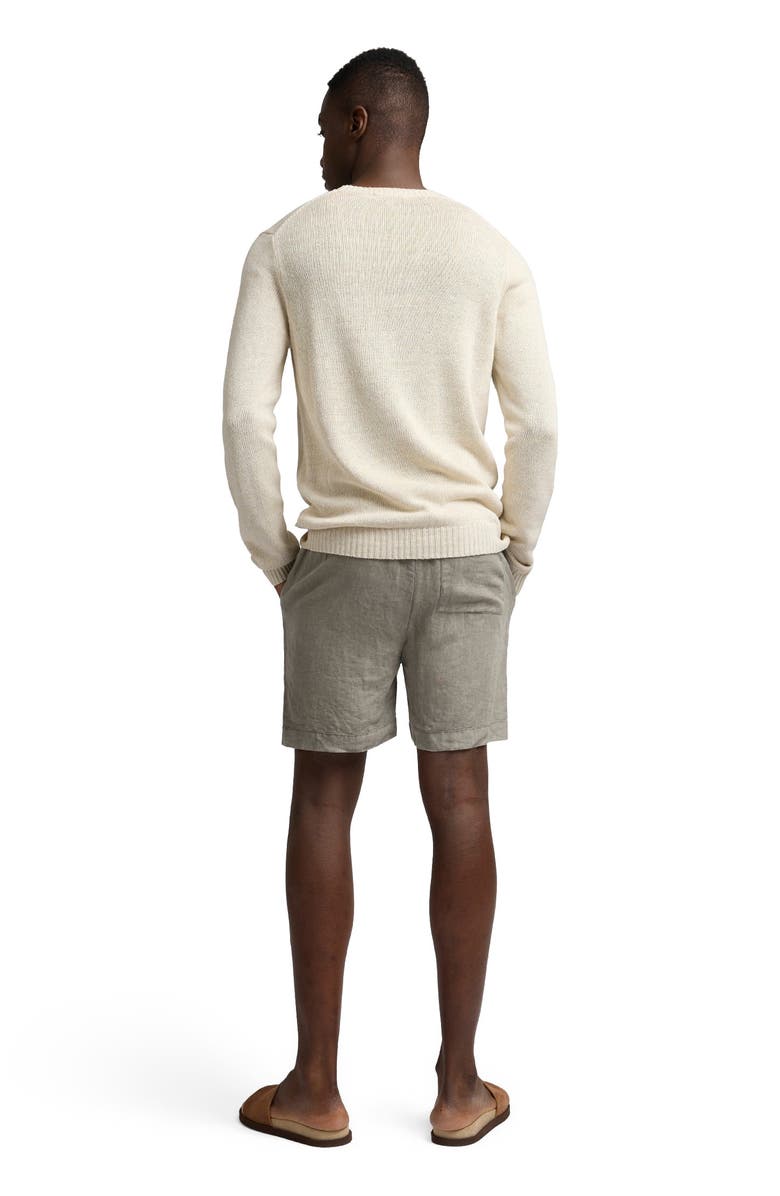 Onia Silk Linen Long Sleeve Crewneck Sweater, Alternate, color, Taupe