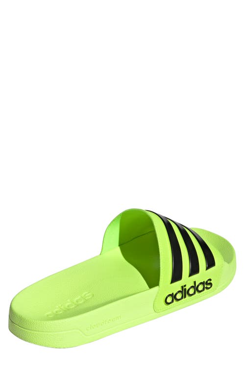 Adidas Originals Adidas Adilette Shower Slide Sandal In Lucid Lemon/core Black