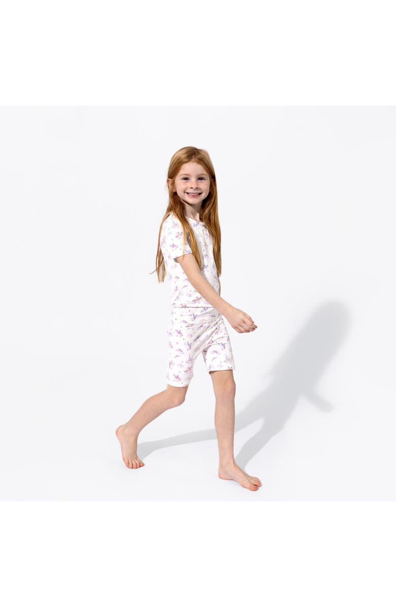 Bellabu Bear Unicorn Kids 2-Piece Short Sleeve & Shorts Pajama Set, Alternate, color, Unicorn