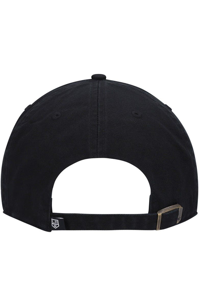 '47 Men's '47 Black Los Angeles Kings Logo Clean Up Adjustable Hat, Alternate, color,