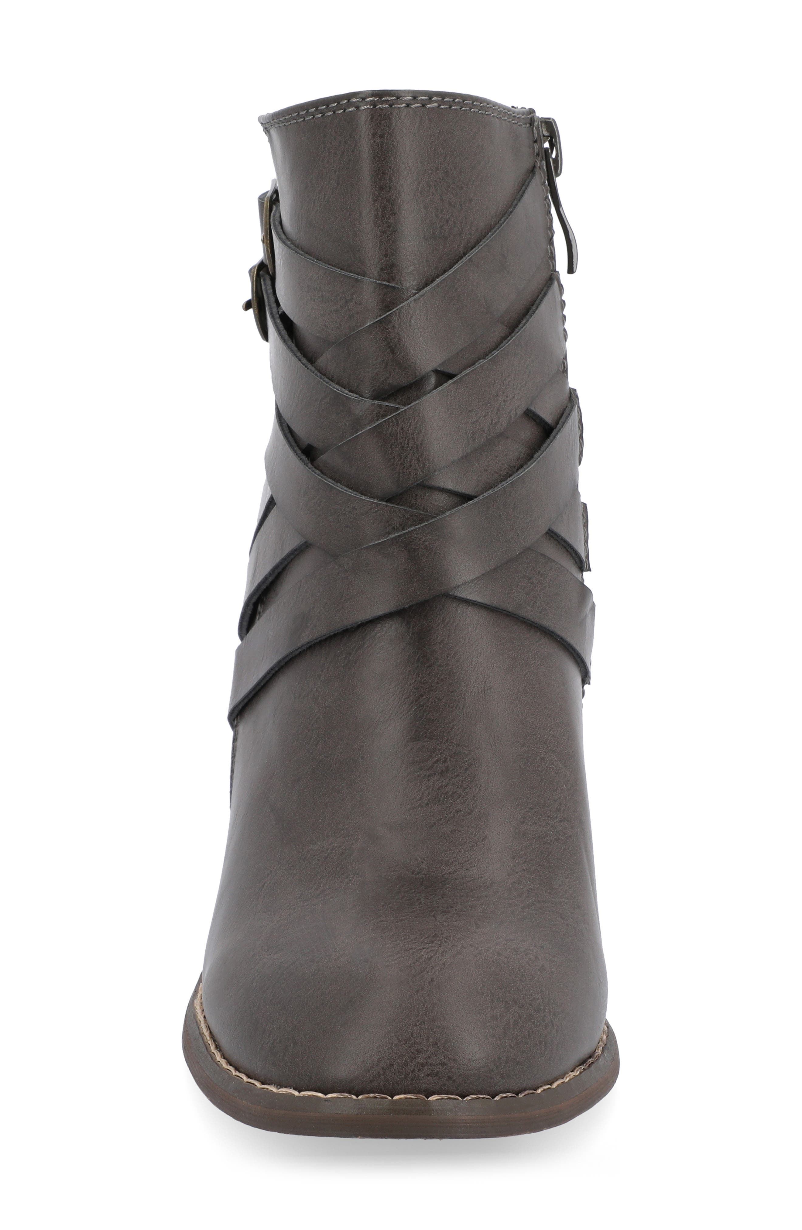 Journee Collection Strappy Ankle Bootie, Alternate, color, Grey