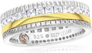 SUZY LEVIAN Two-Tone Cubic Zirconia Eternity Band Ring