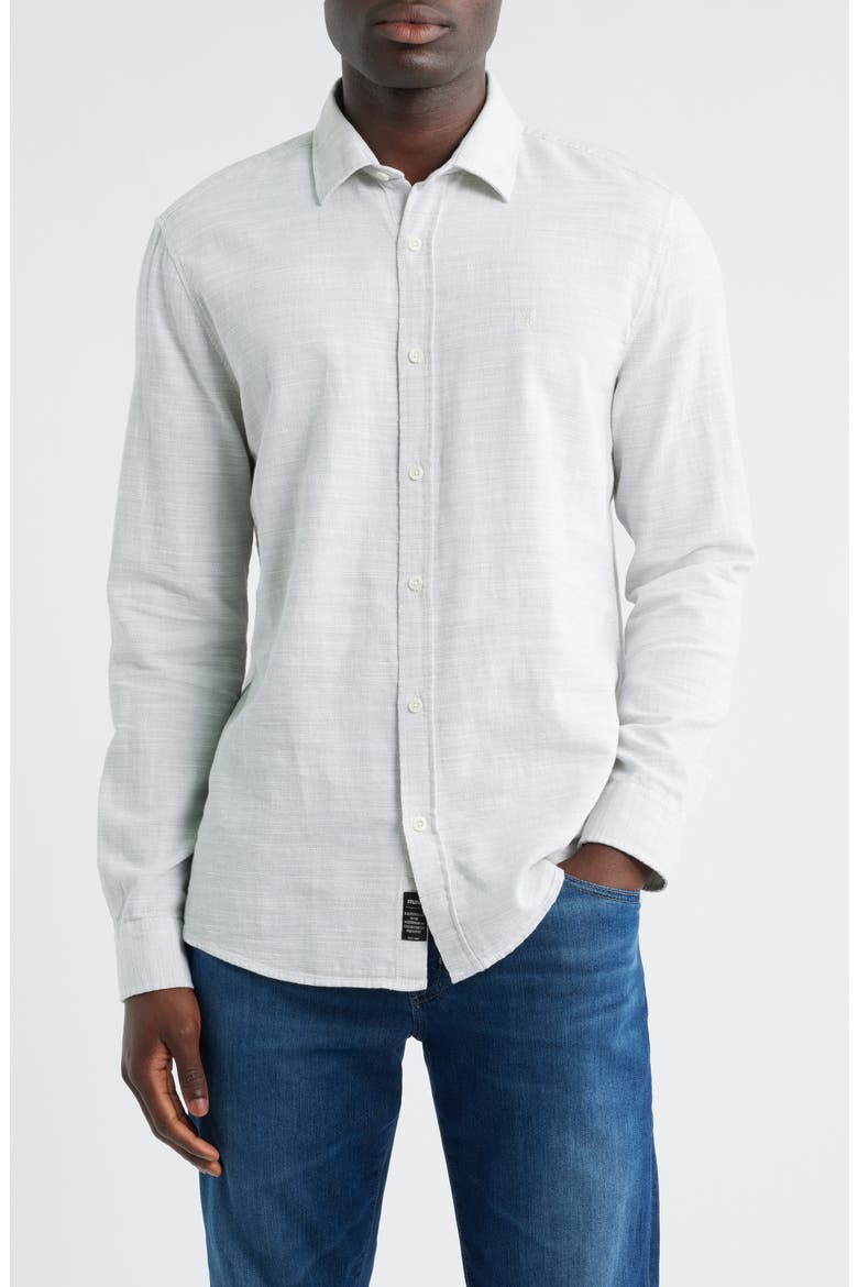 Long Sleeve Cotton Button-Up Shirt, Main, color, OIL GREEN