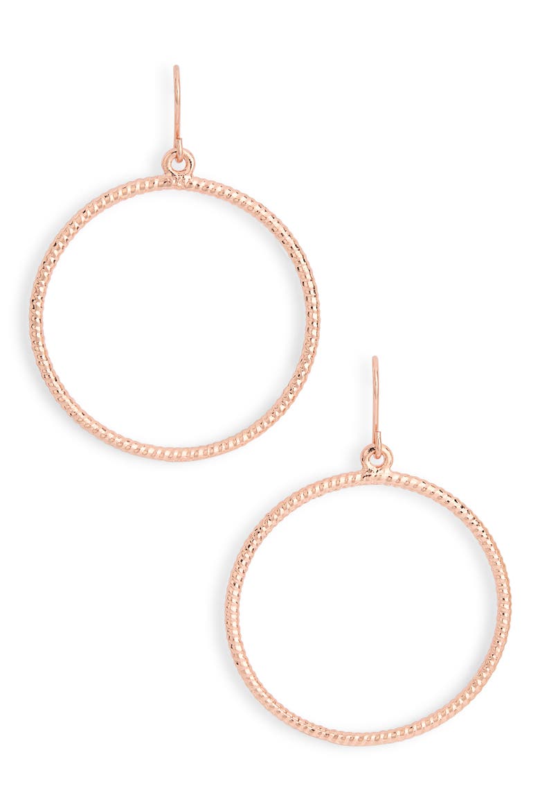 Twisted Hoop Earrings, Main, color, ROSE GOLD