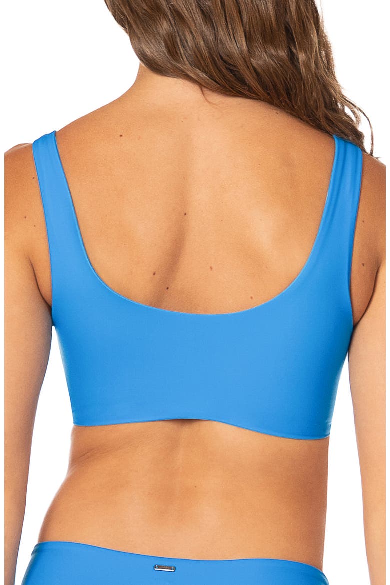 Blue Dazzle Lace-Up Reversible Bikini Top, Alternate, color, BLUE