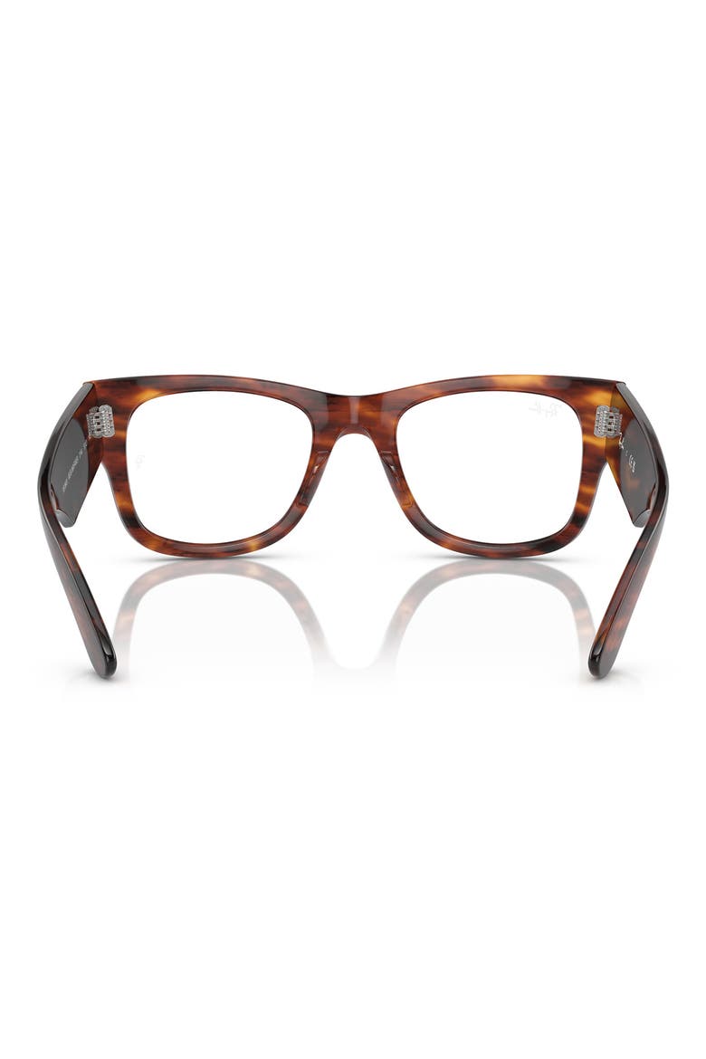 Mega Wayfarer 51mm Square Optical Glasses, Alternate, color, STRIPED HAVA