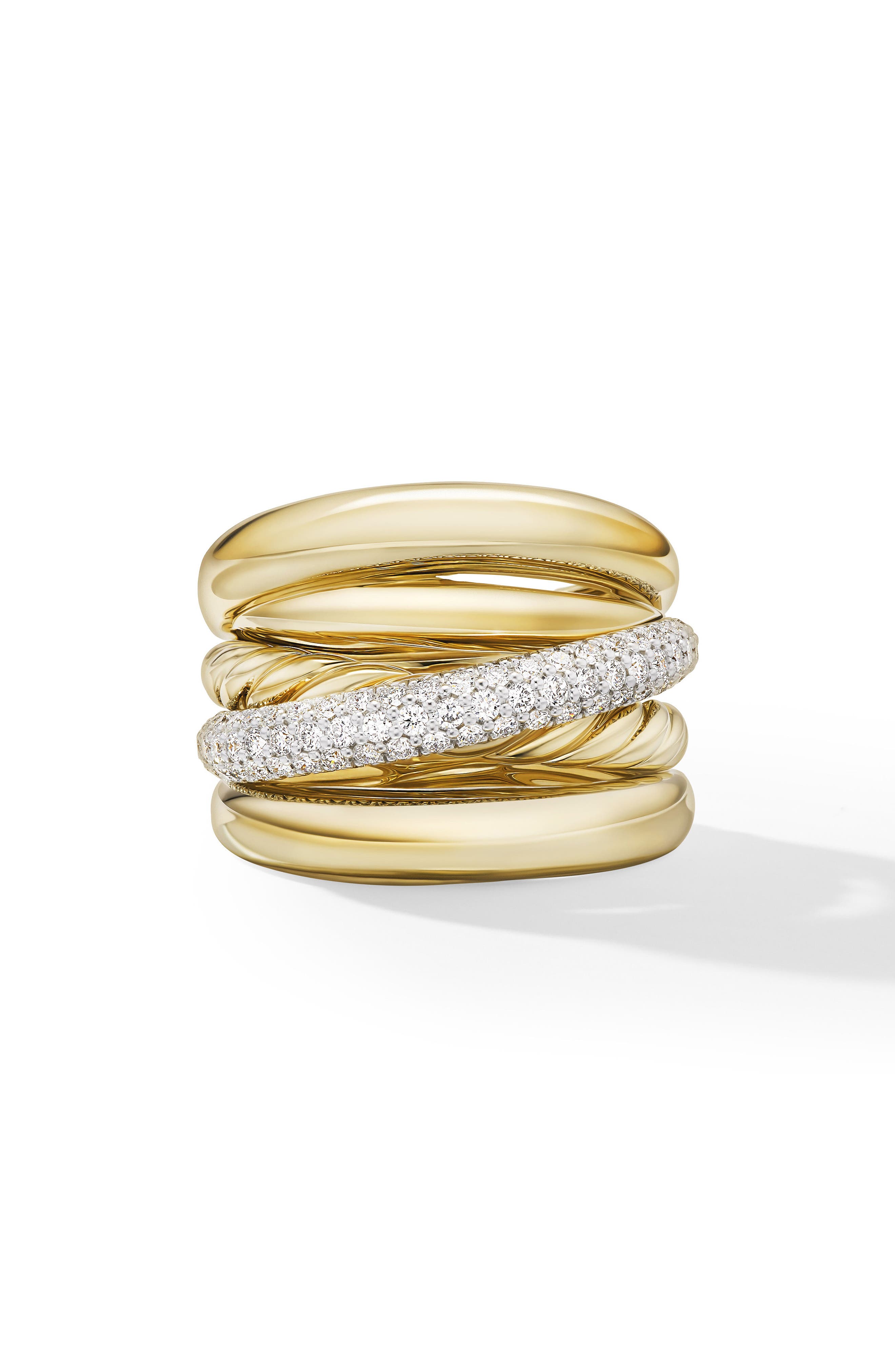 David Yurman Pavé Diamond Five Row Crossover Ring (Women) | Nordstrom