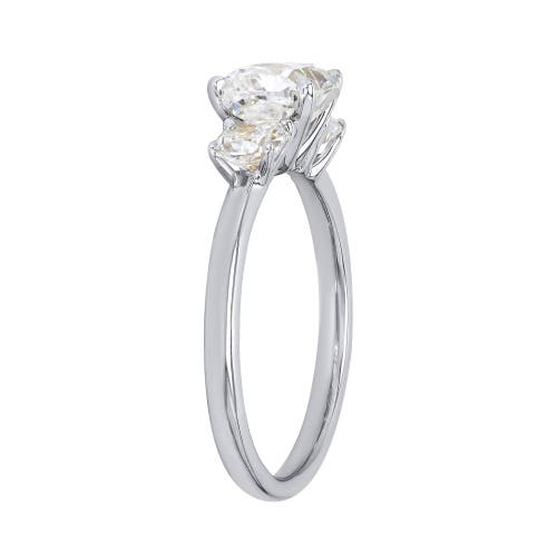 Luvmyjewelry Kahini 14k Gold Cushion Lab Grown Diamond Three Stone Engagement Ring