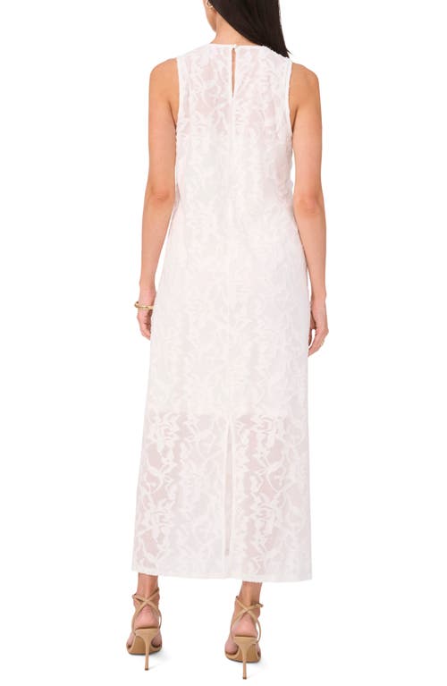 Vince Camuto Floral Jacquard Sleeveless Maxi Dress In White