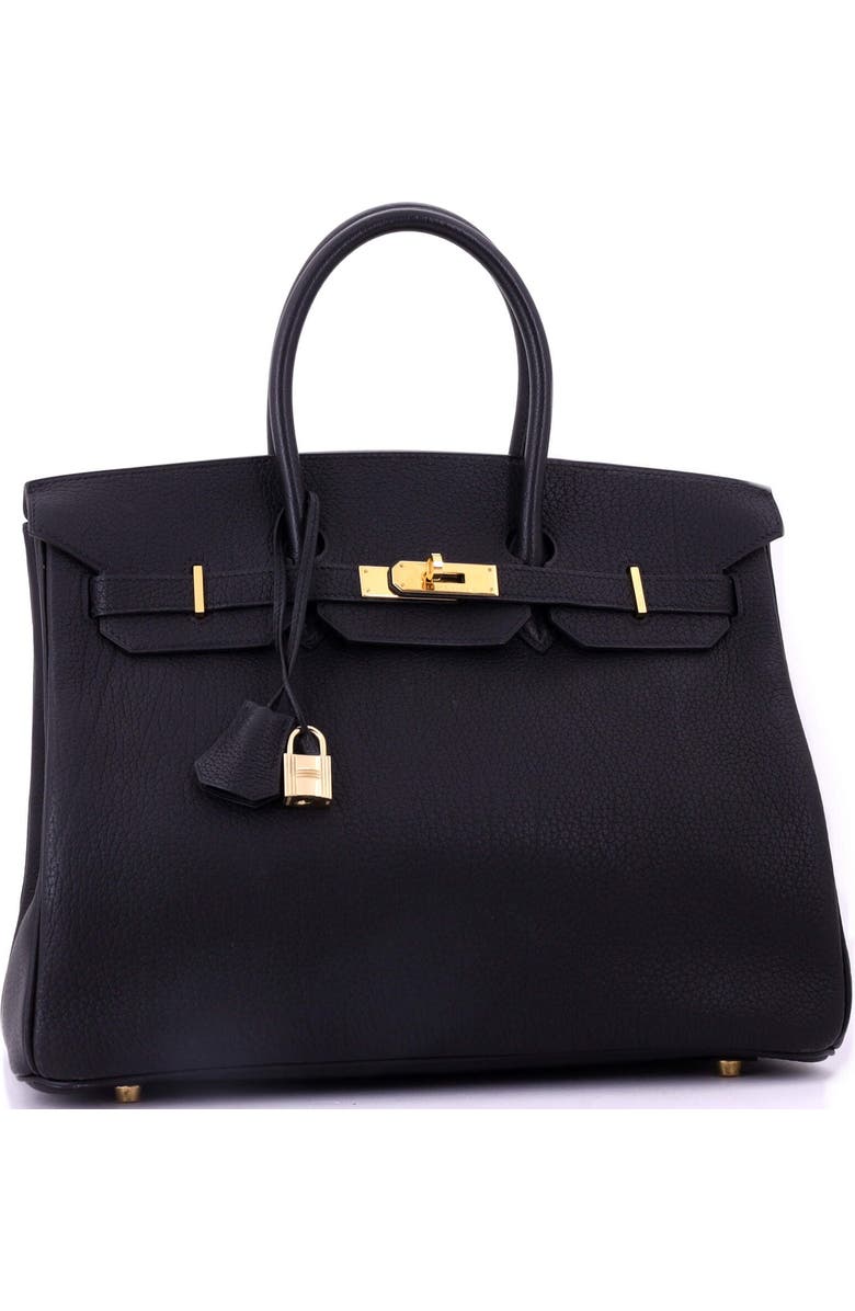 Pre-Owned Hermes Birkin Handbag Black Fjord with Gold Hardware 35, Alternate, color, Noir
