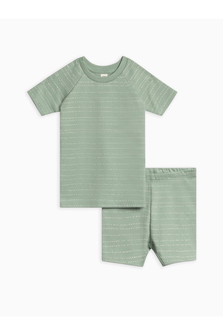 Organic Cotton 2-Piece Short Sleeve Jammie Set, Main, color, Pebble / Jade
