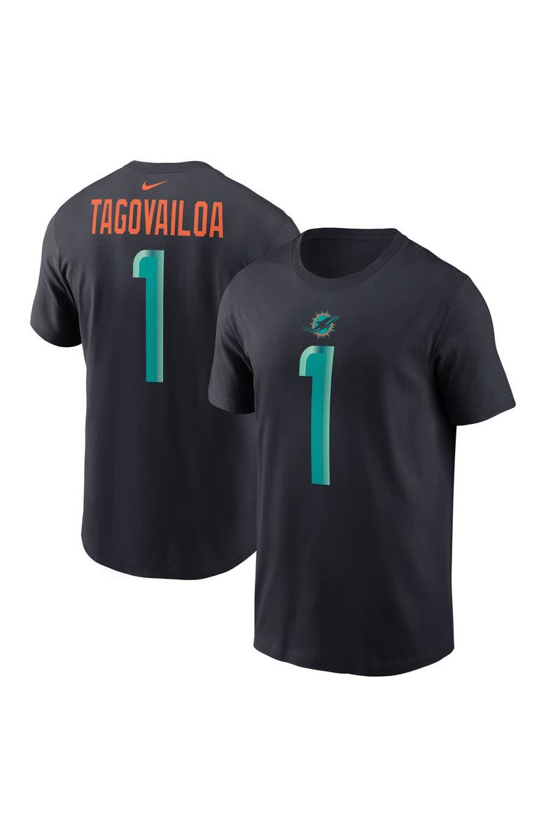 Nike Men's Nike Tua Tagovailoa Pitch Blue Miami Dolphins 2025 Rivalries Collection Player Name & Number T-Shirt, Main, color, Navy