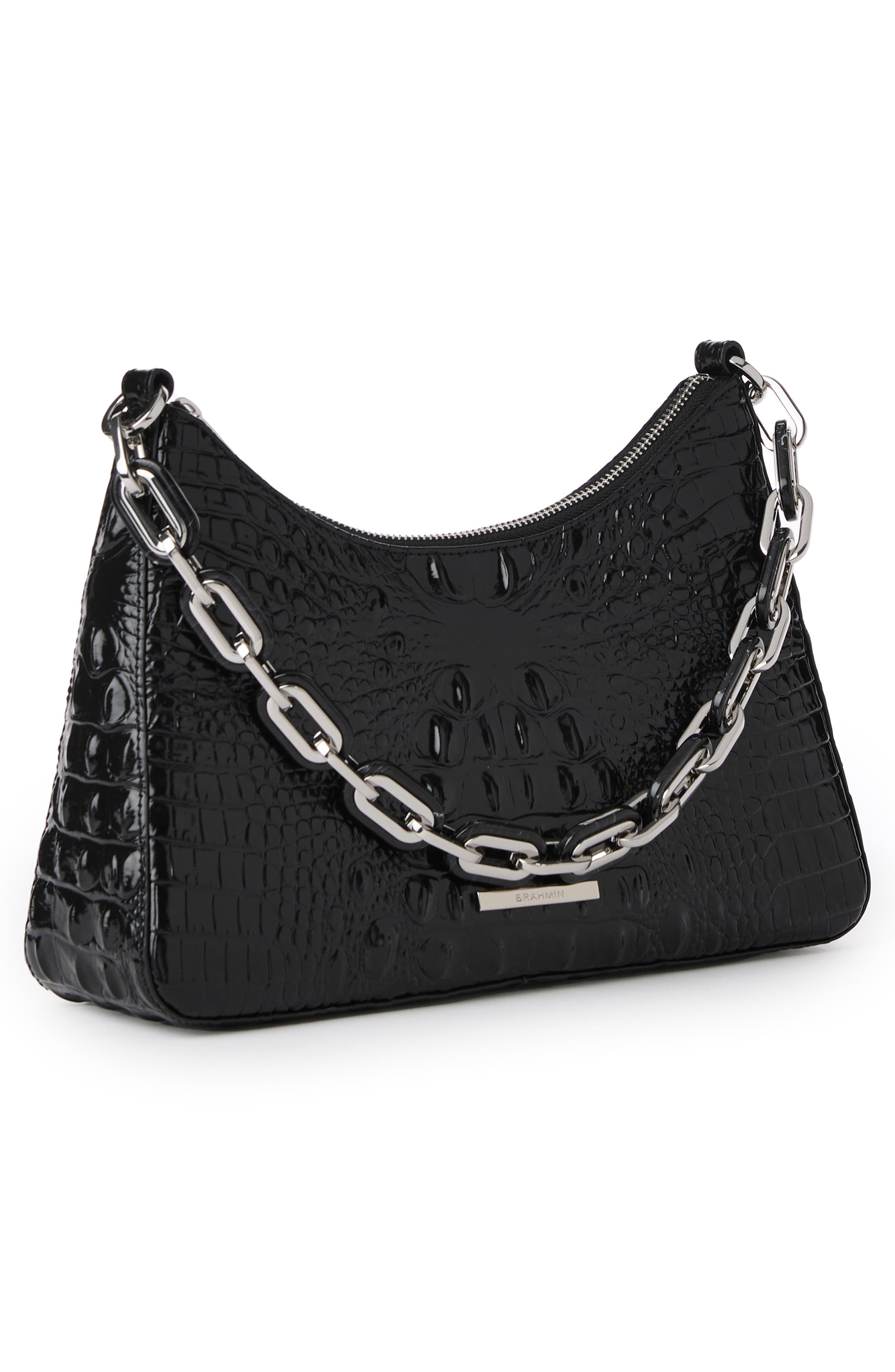 Brahmin Mod Esme Croc Embossed Leather Shoulder Bag, Alternate, color, 