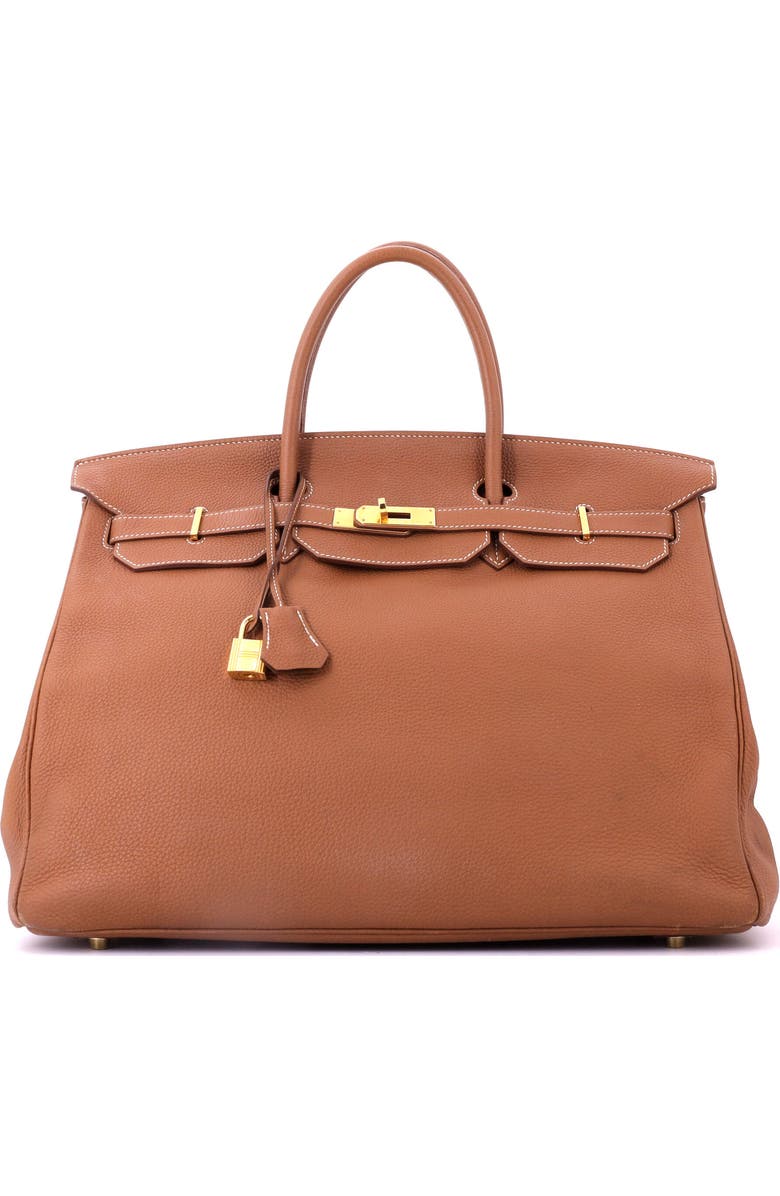 Pre-Owned Hermes Birkin Handbag Brown Togo with Gold Hardware 40, Main, color, Gold