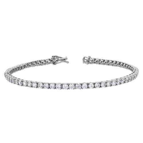 LuvMyJewelry Evelia 5 Ct 14K Gold Natural Diamond Tennis Bracelet in 14K White Gold at Nordstrom, Size 7