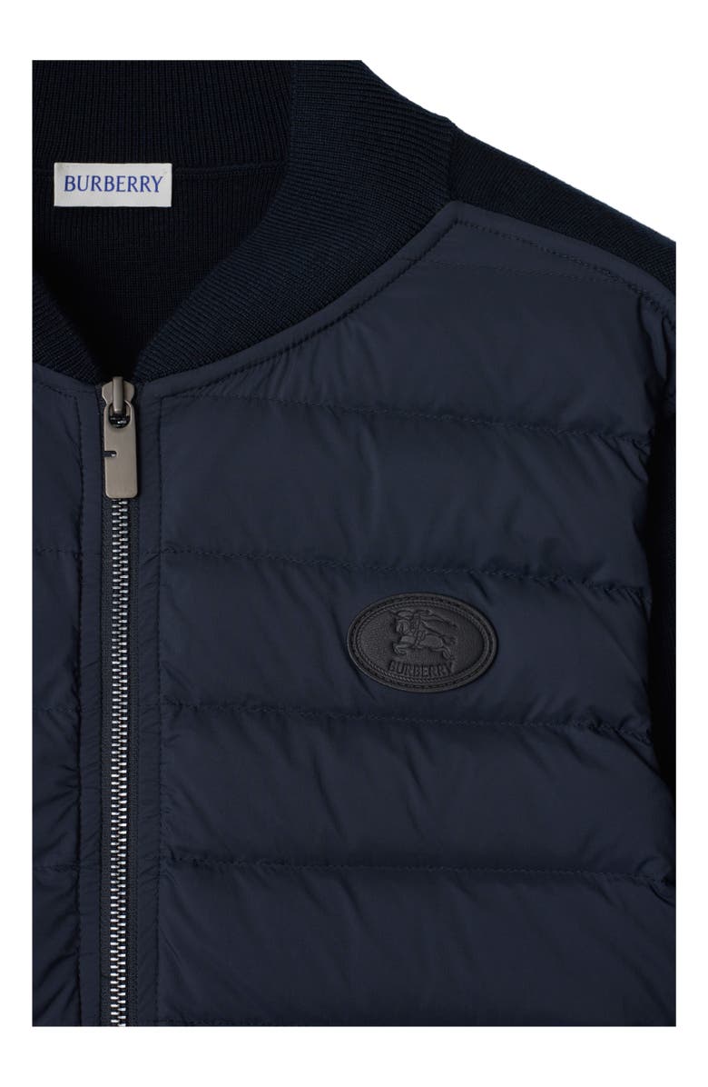 Burberry Quilted Nylon and Wool Jacket, Alternate, color, Navy