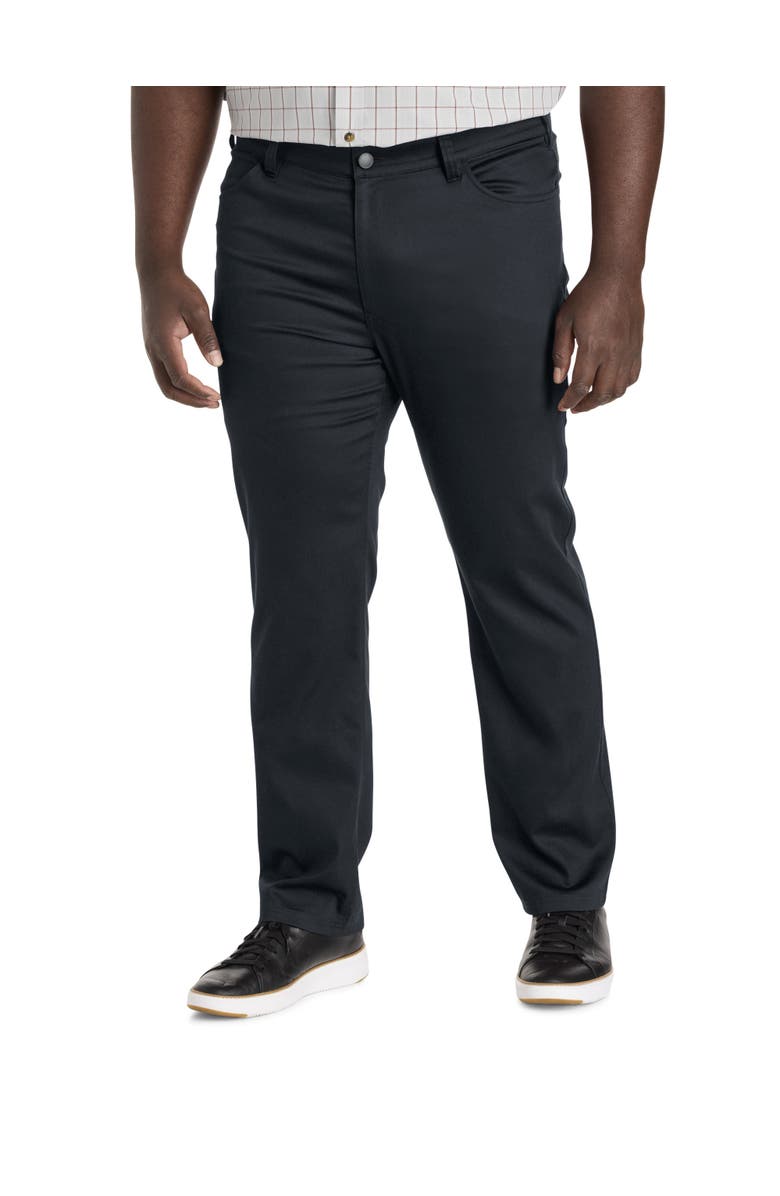 Oak Hill by DXL Big & Tall  Straight Fit 5-Pocket Tech Pants, Main, color, Anthracite
