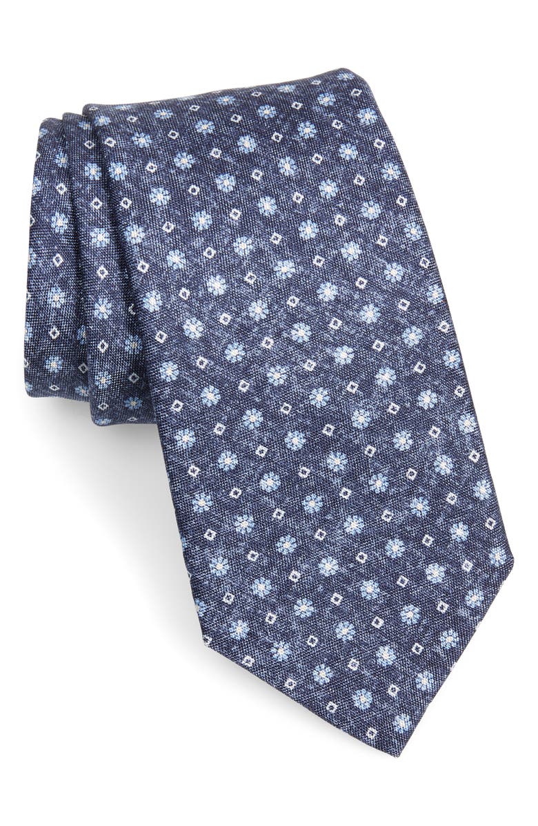 David Donahue Floral Silk Tie, Main, color, 