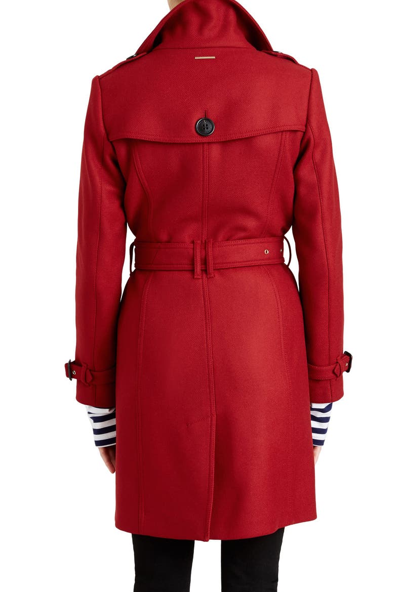 Gibbsmoore Funnel Collar Trench Coat, Alternate, color, DAMSON RED