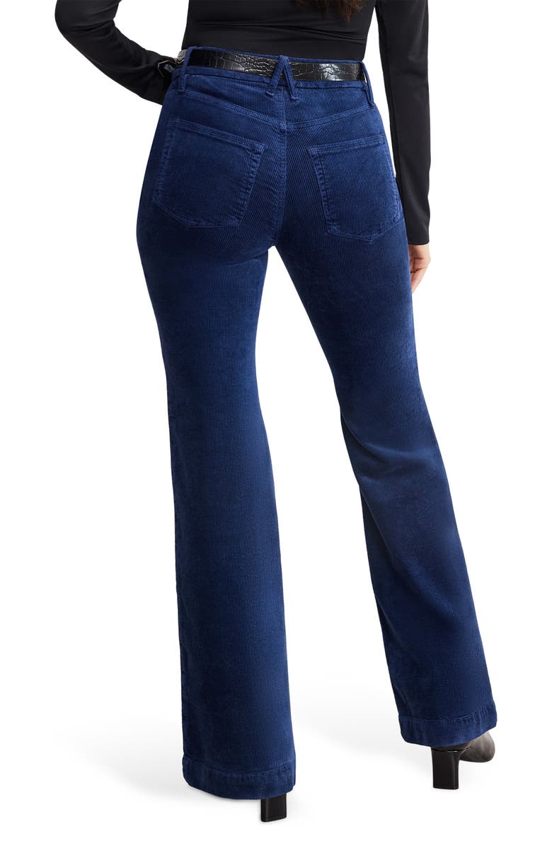 Good American Good Legs Patch Pocket Flare Corduroy Pants, Alternate, color, Midnight002