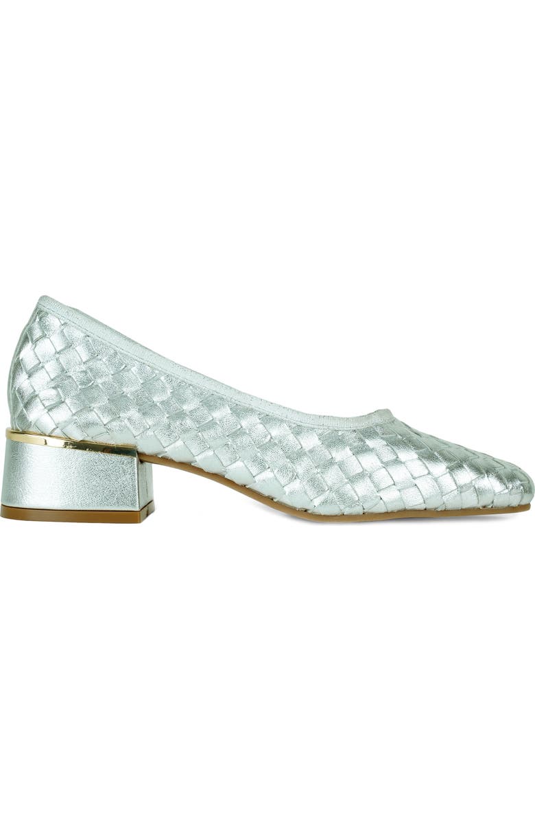 Kenneth Cole Birdie Woven Leather Pump, Alternate, color, Silver Woven Leather