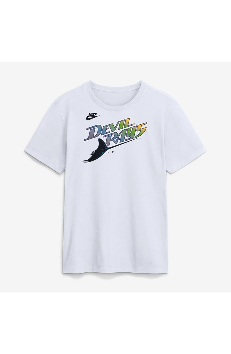 Nike Men's Nike White Tampa Bay Rays Cooperstown Collection Wordmark T-Shirt, Main, color, White