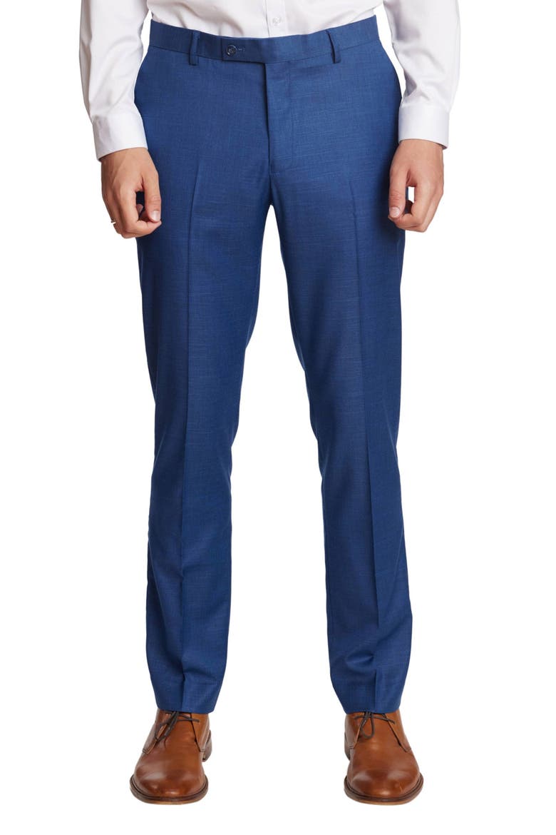 Modern Fit Downing Dress Pants, Main, color, DARK BLUE SHARK