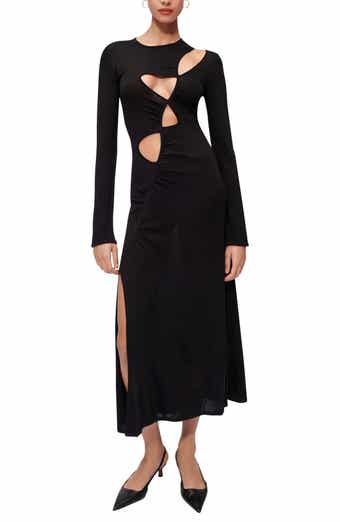 maje Rob Cutout Detail Long Sleeve Dress
