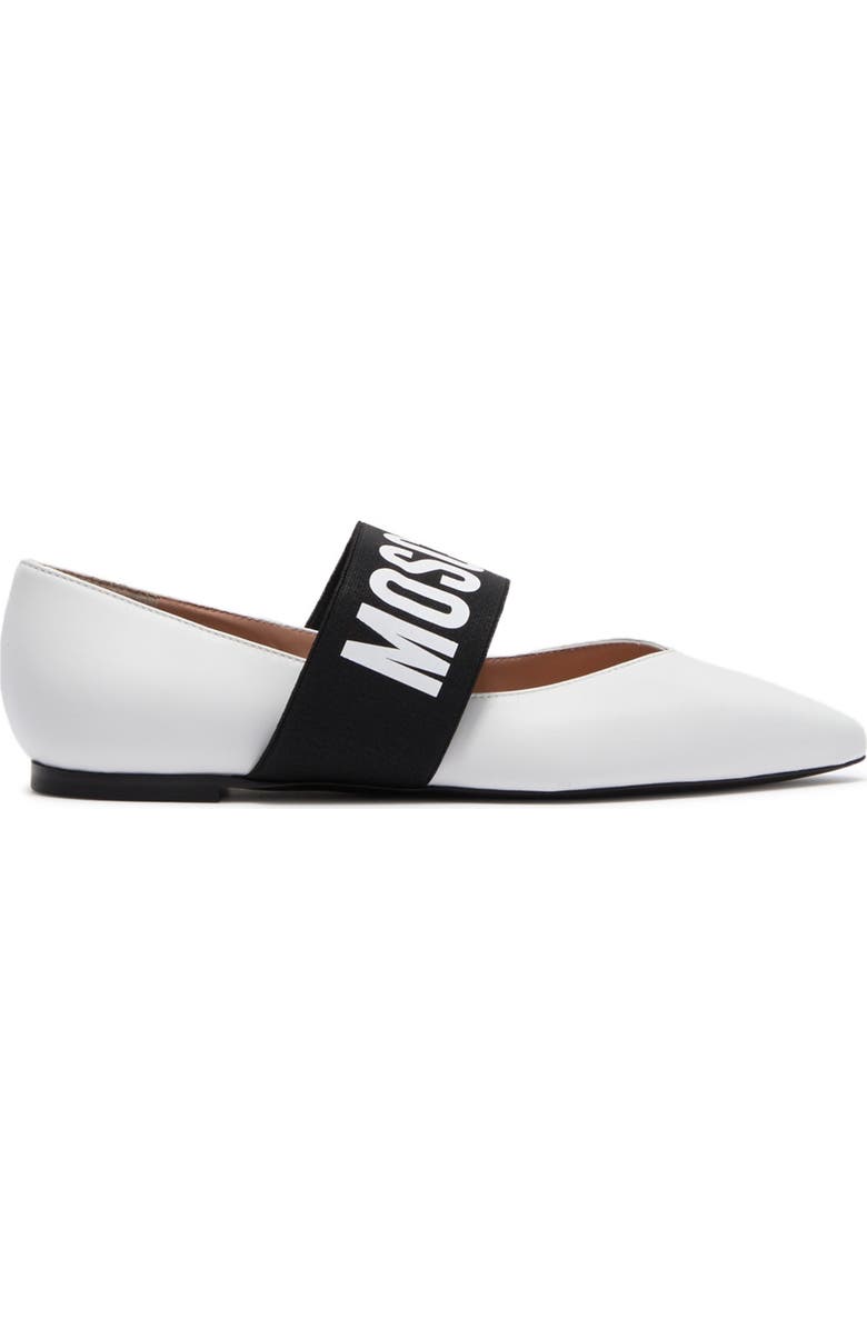 Moschino Pointed Toe Mary Jane Flat, Alternate, color,