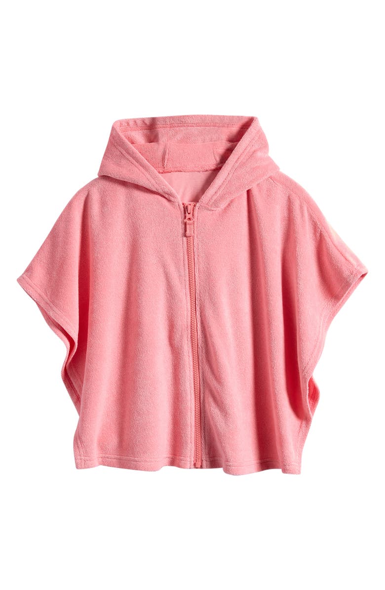 OTTER AVENUE Kids' Cotton Blend Hooded Towel Poncho, Main, color, Pinklet
