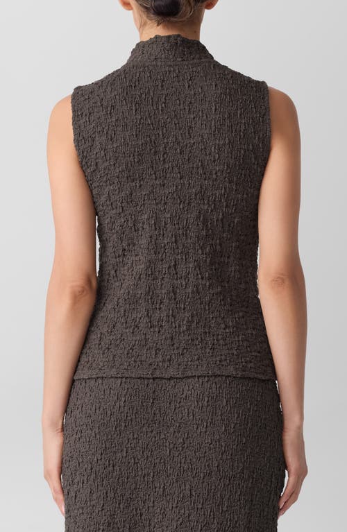 Eileen Fisher Textured Organic Cotton Blend Tank In Gray