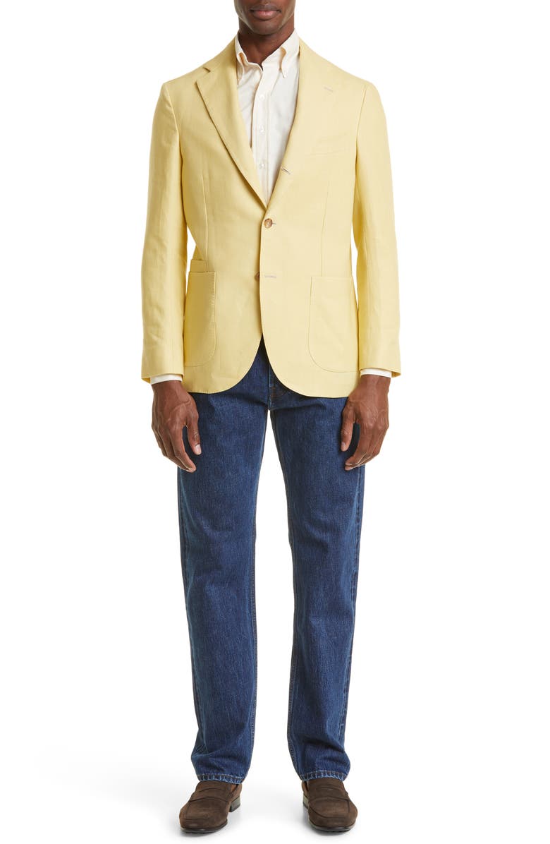 Drake's Selvedge Denim Straight Leg Jeans, Alternate, color, Blue