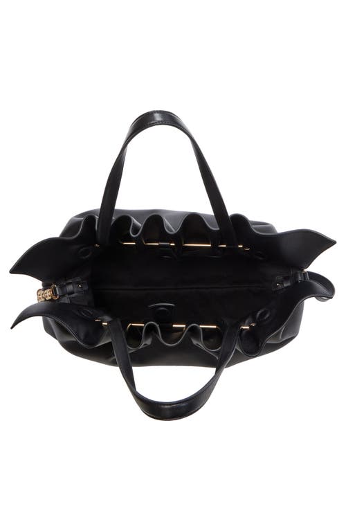 Shop Ferragamo Gancio Piercing Soft Leather Shoulder Bag In Nero