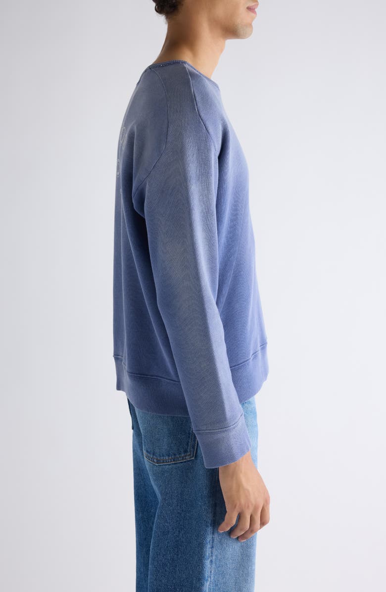 Acne Studios Fema U Sunkissed Cotton Sweatshirt, Alternate, color, Navy
