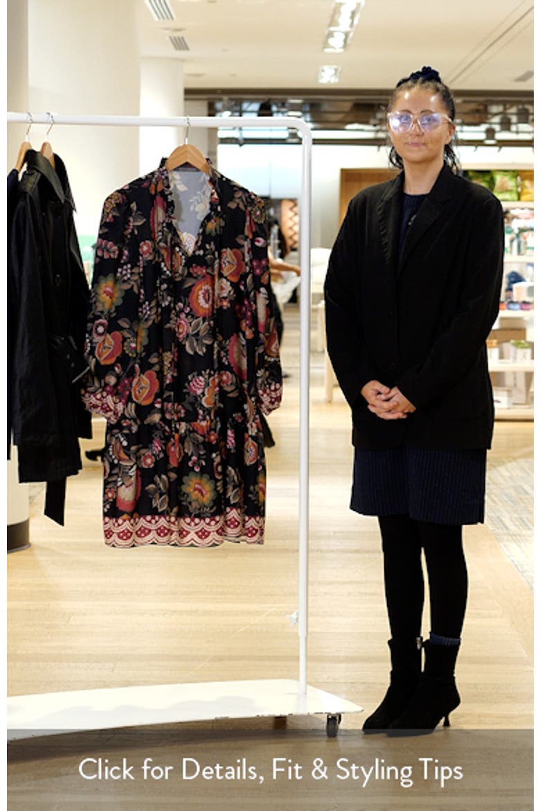 Floral Print Split Neck Dress video