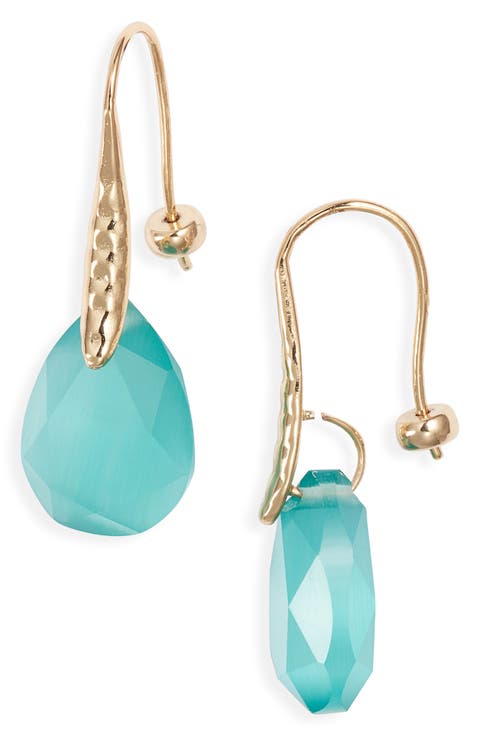 Teardrop Semiprecious Stone Drop Earrings