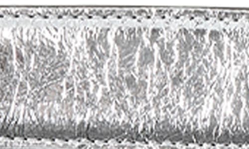 Veronica Beard Arch Metallic Leather Belt In Metallic