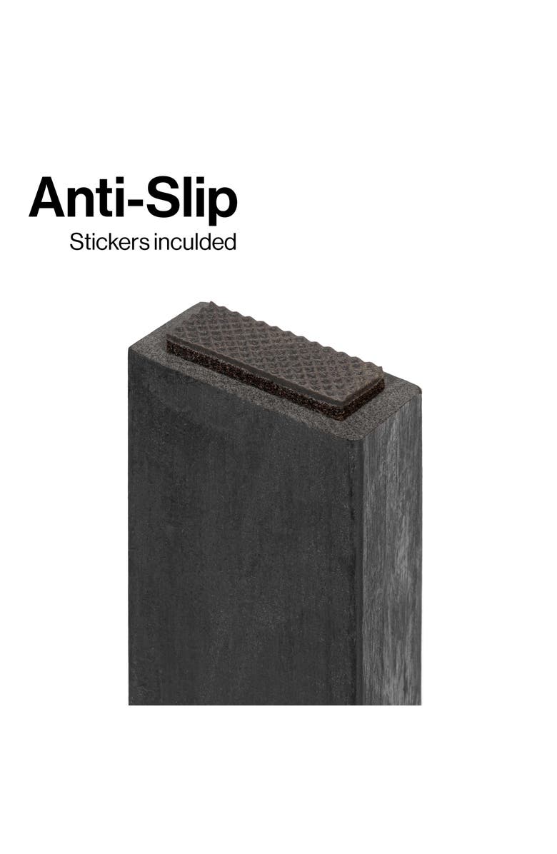 JONATHAN Y Saru 11.8" Traditional Classic Solid Acacia Wood Shower Shaving Foot Stool, Alternate, color, Black