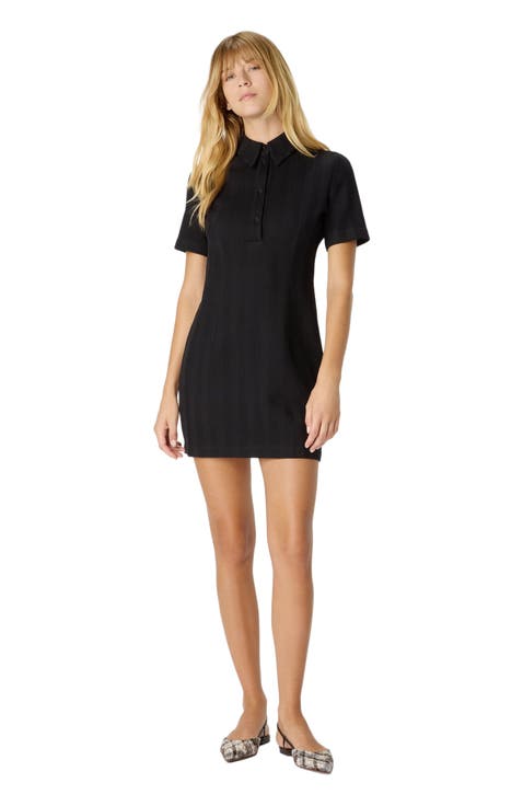 Polo Mini Dress With Zigzag Pattern