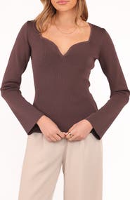 Petal & Pup Trinity Sweetheart Neck Knit Top
