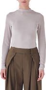 Endless Rose Sheen Stretch Mock Neck Top