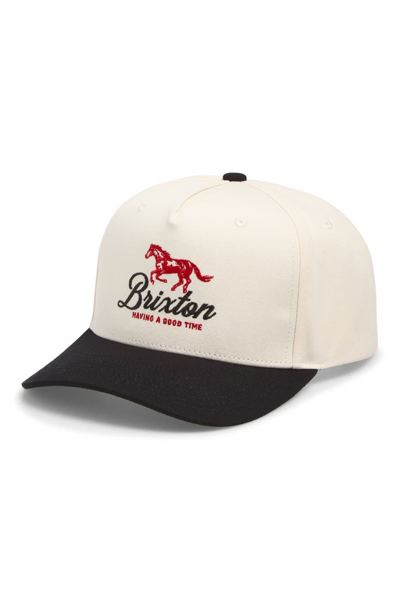Good Times Organic Cotton Snapback Baseball Cap, Main, color, BLACK/ WHITECAP